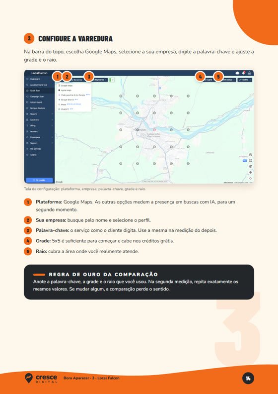 Página 14: configurando a medição no mapa